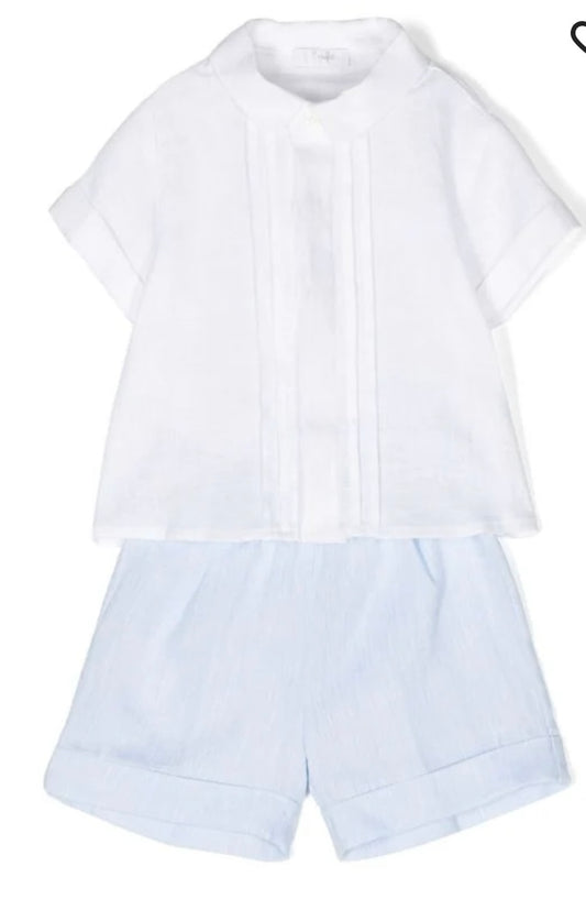 Il Gufo Baby Linen Shirt & Shorts Outfit