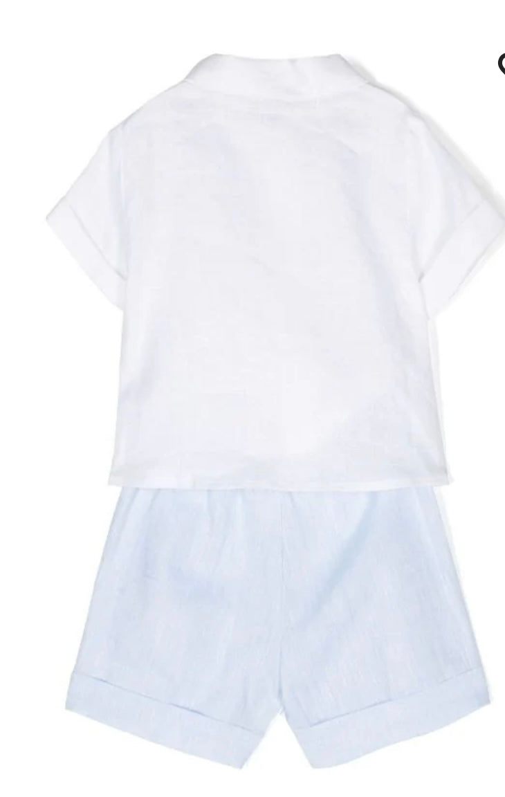 Il Gufo Baby Linen Shirt & Shorts Outfit
