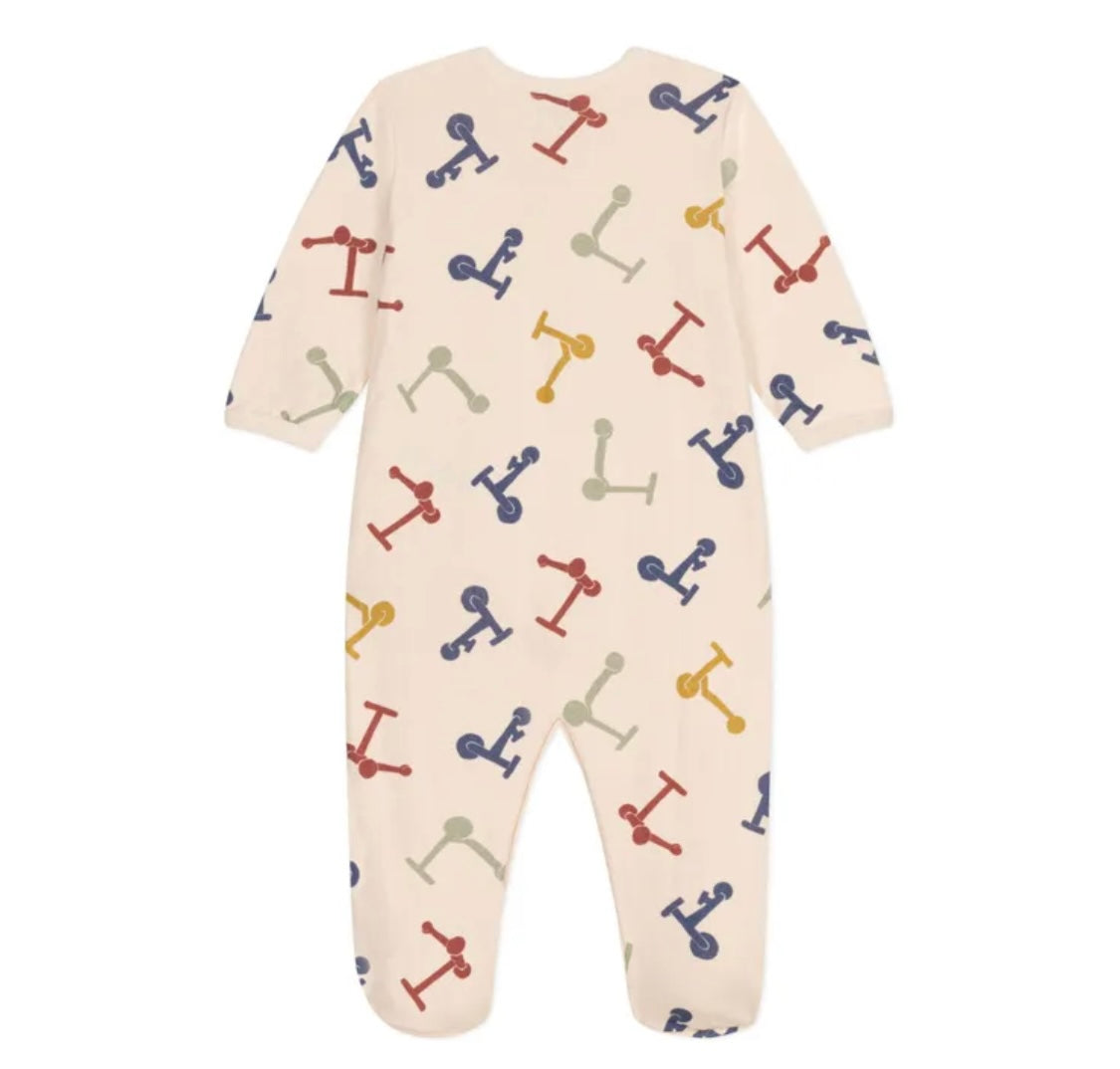 Petit Bateau Baby Boy Scooter Print Footie