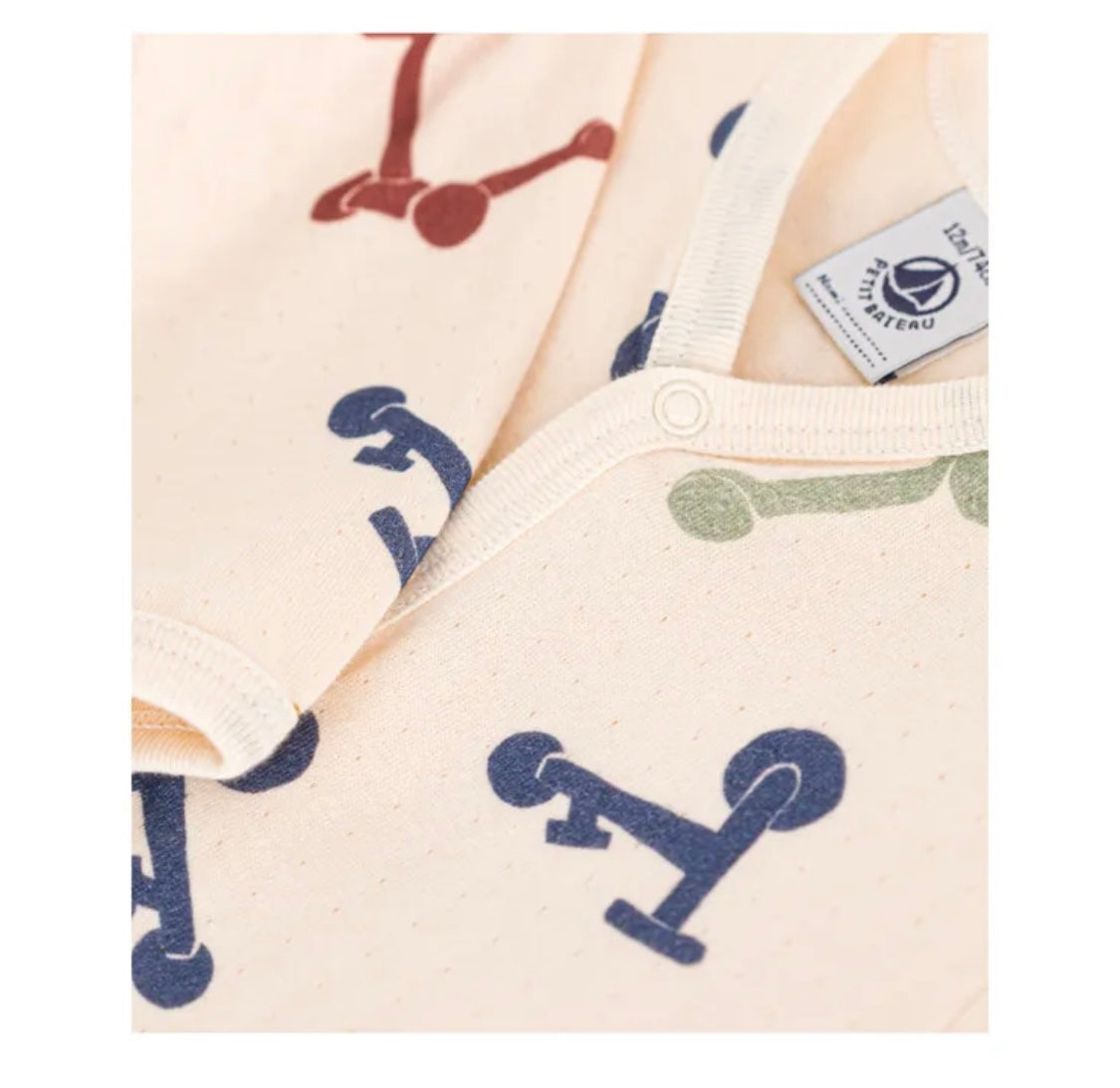 Petit Bateau Baby Boy Scooter Print Footie