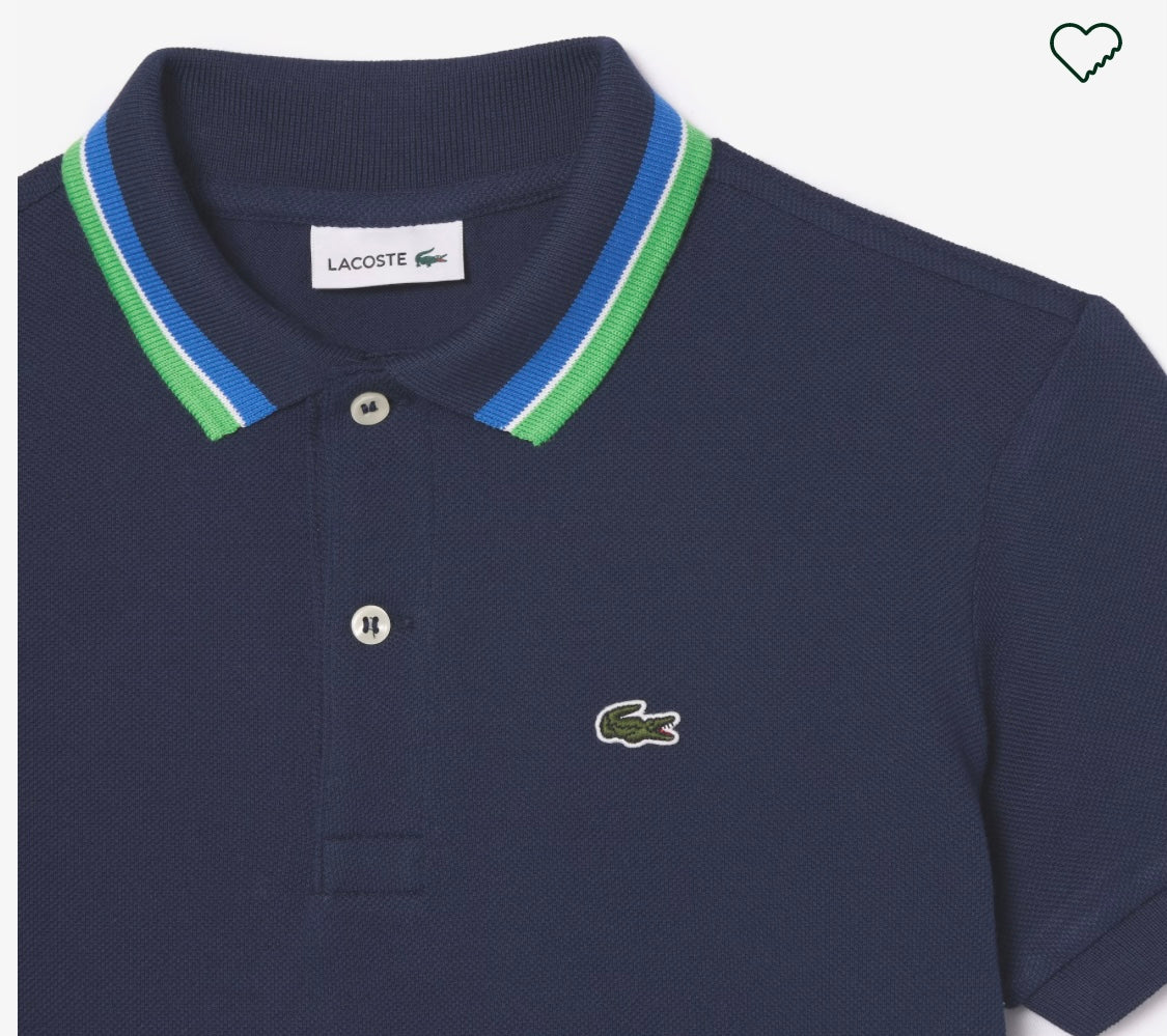 Lacoste Classic Pique Polo Shirt w/ Collar Trim