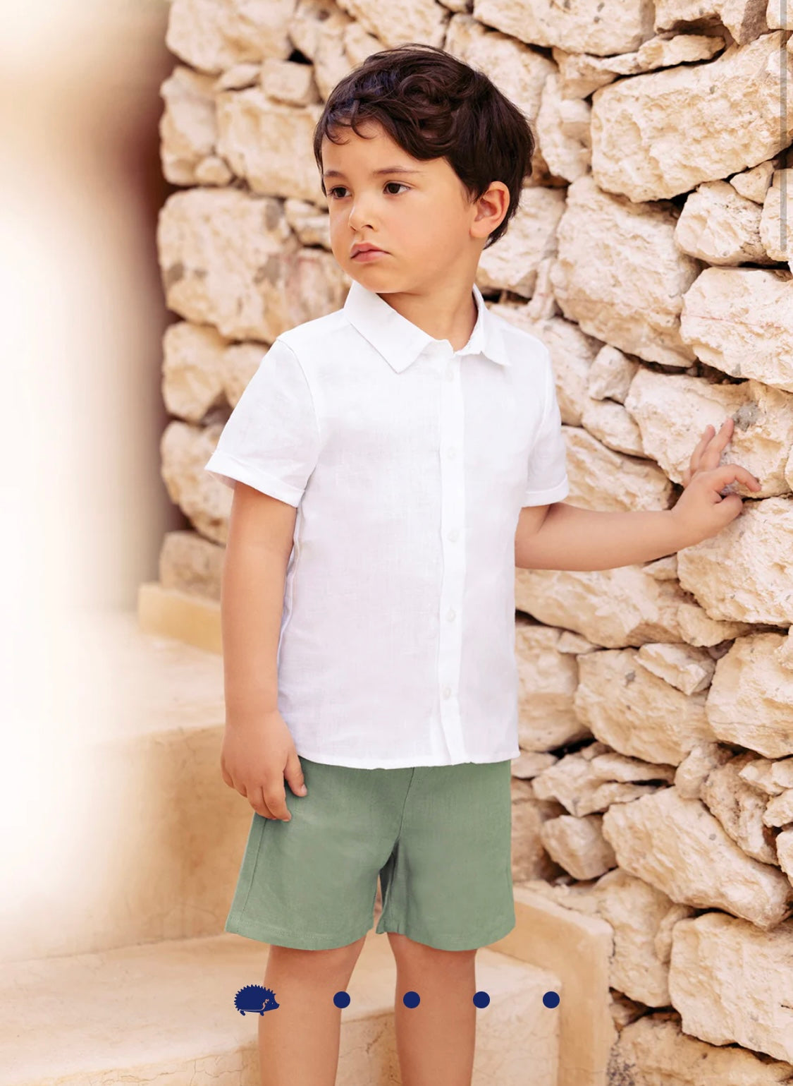 Tartine Boy's Linen SS Button Up Shirt