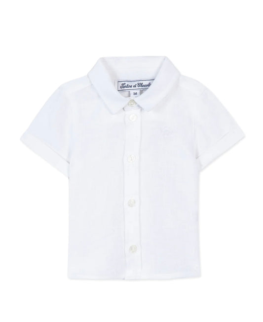 Tartine Boy's Linen SS Button Up Shirt