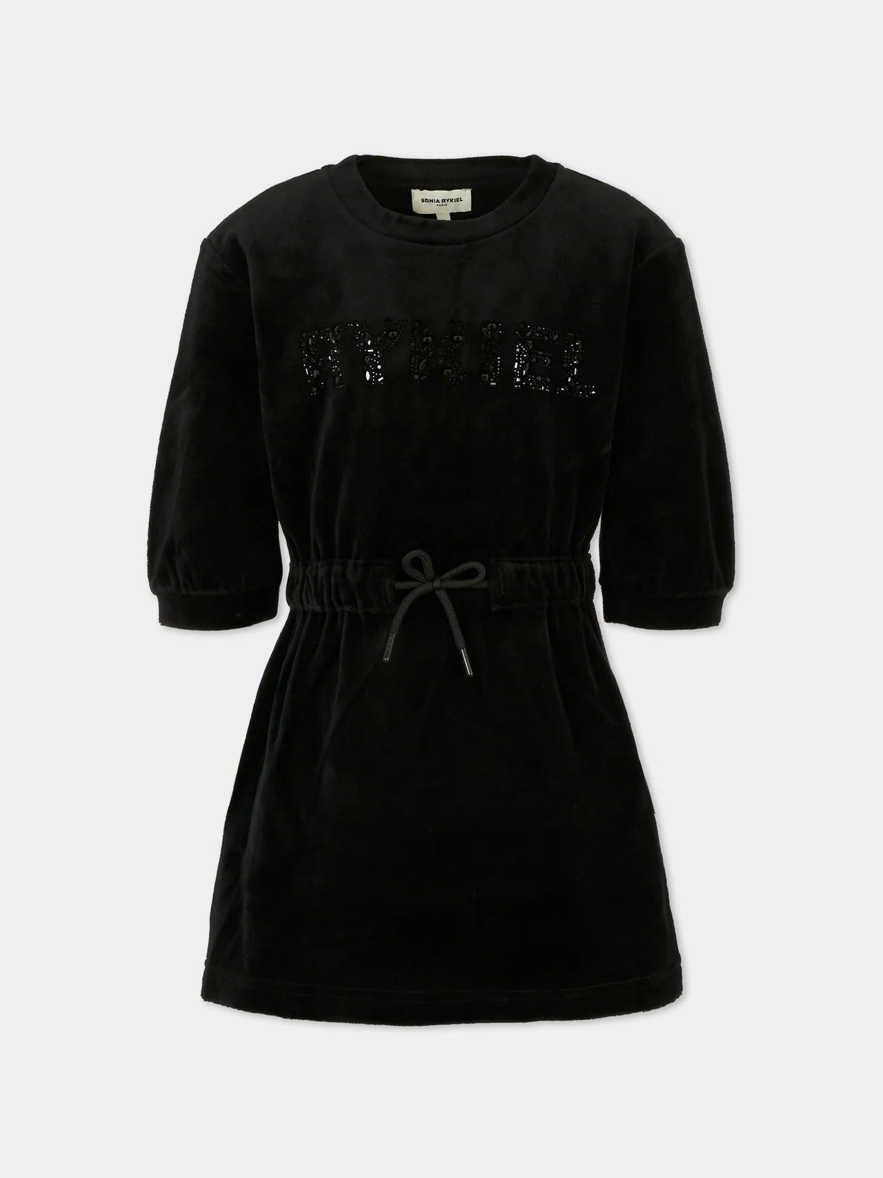 Sonia Velour Logo 3/4 Sleeve Dress