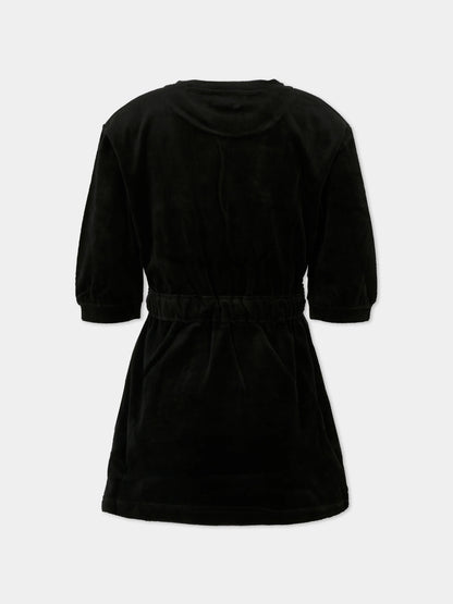 Sonia Velour Logo 3/4 Sleeve Dress