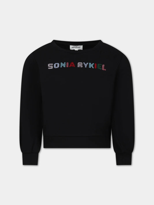 Sonia Rykiel Multicolor Bejeweled Logo Sweater