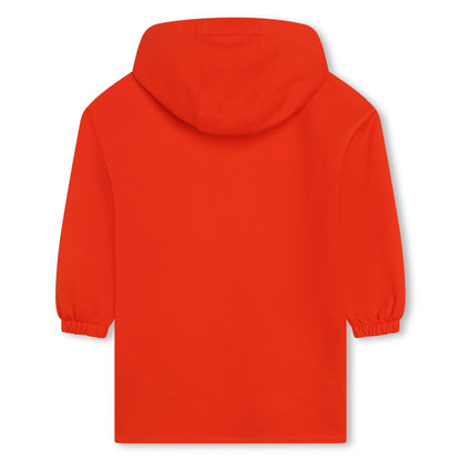 Kenzo Hooded LS Flower Logo Print Sweater Dress