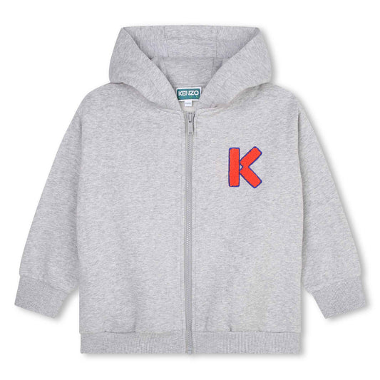 Kenzo Fuzzy 'K' Logo Zip Up Hoodie