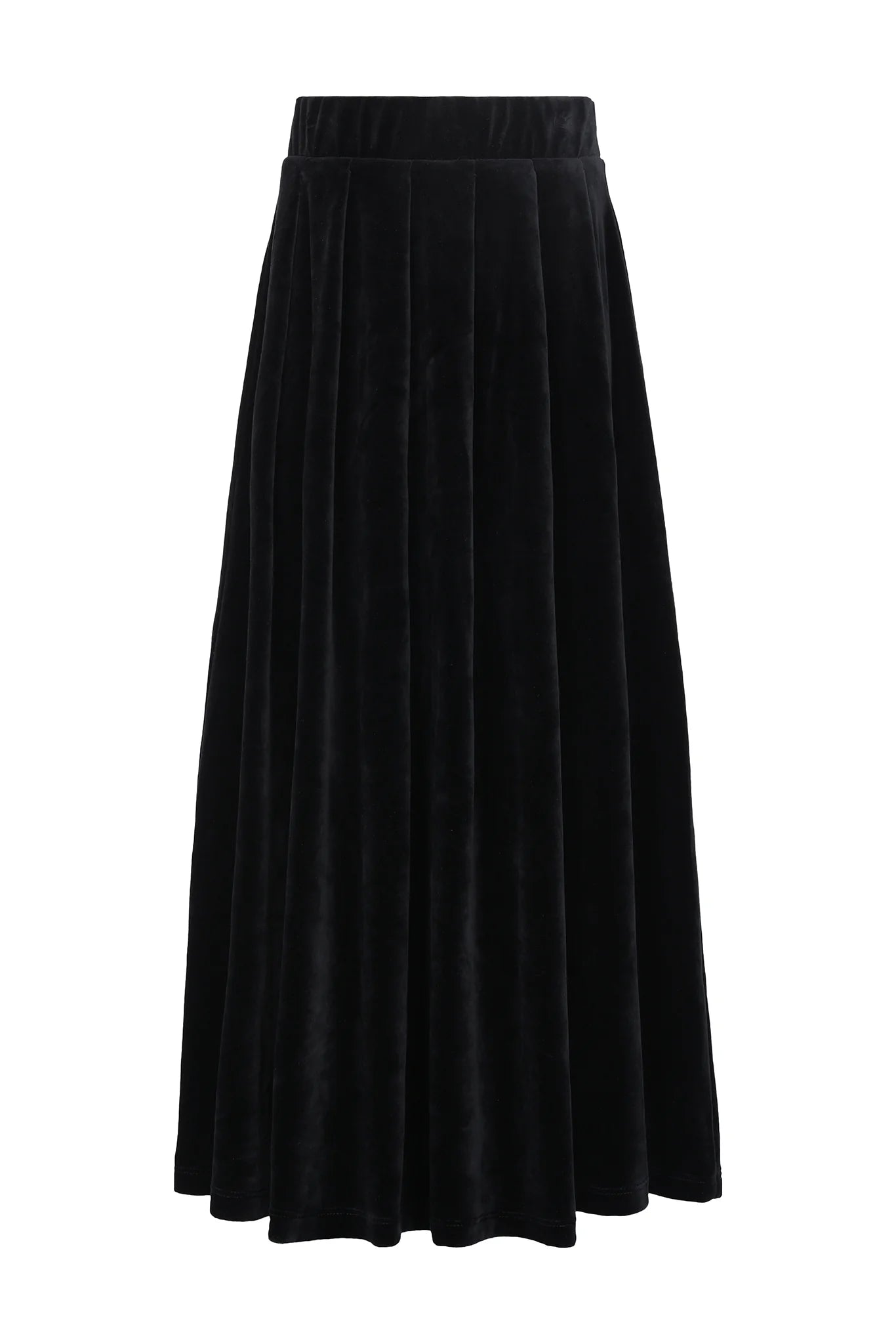Little Parni Teen Long  Velour Pleated Skirt