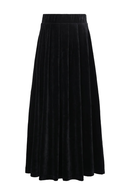 Little Parni Teen Long  Velour Pleated Skirt