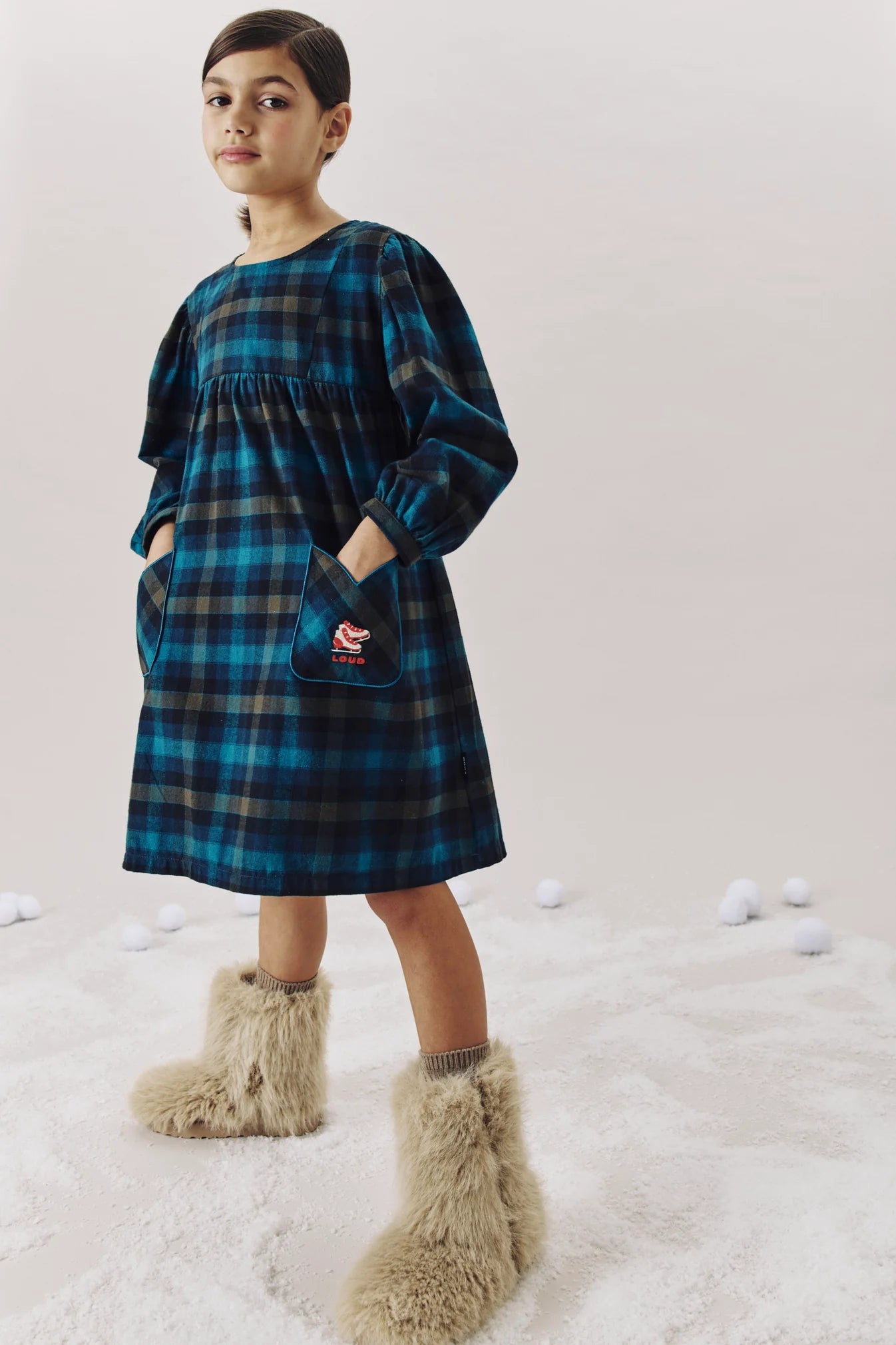 Loud Apparel Hut Puff Sleeve Dress
