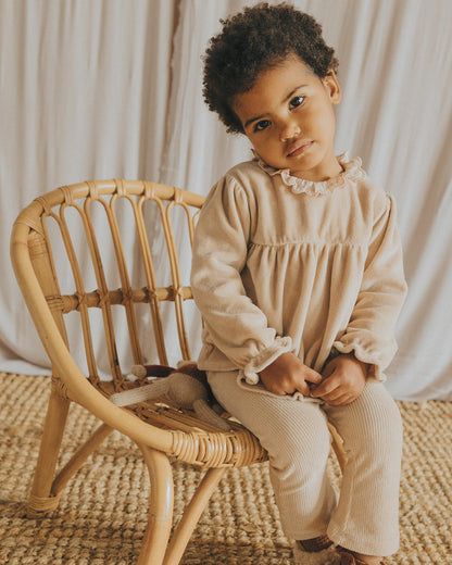 Buho Baby 2Pc LS Velour Top & Flare Pants Outfit