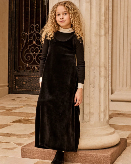 Little Parni Velour Sleeveless Maxi Dress