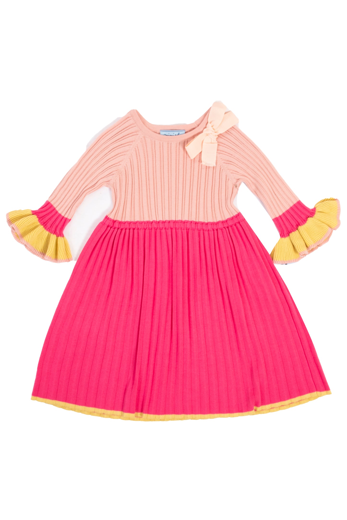 Mimisol Ribbed Knit Bow Detail Dress