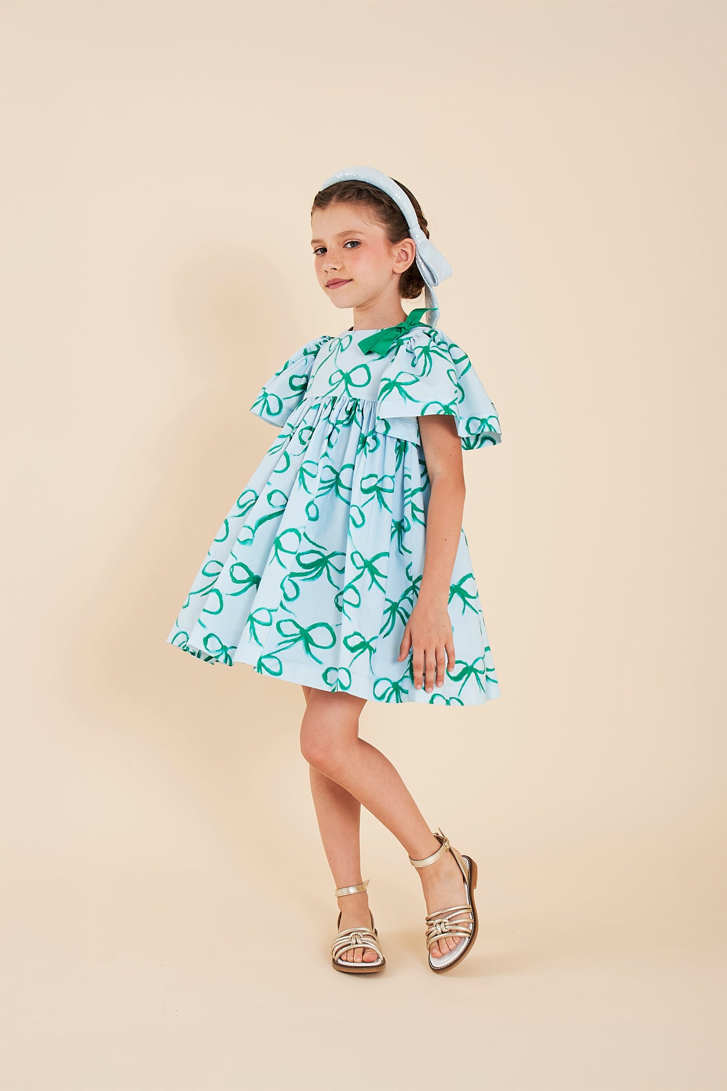 Mimisol Bow Print Cotton Dress