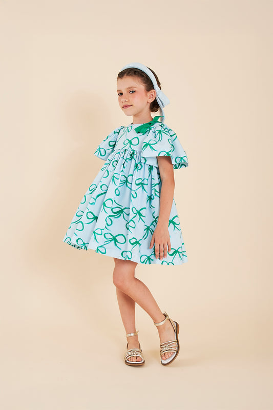 Mimisol Bow Print Cotton Dress