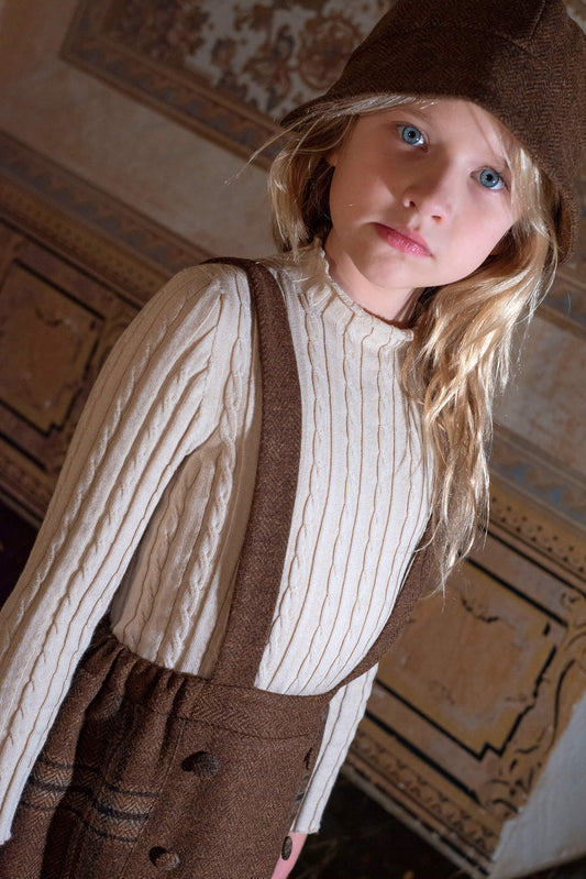 Popelin Velvet Dungaree & Perkins Sweater Outfit
