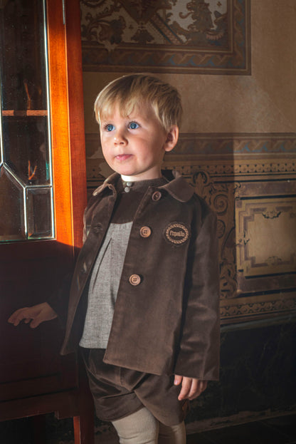 Popelin Velvet Coat & Short Outfit
