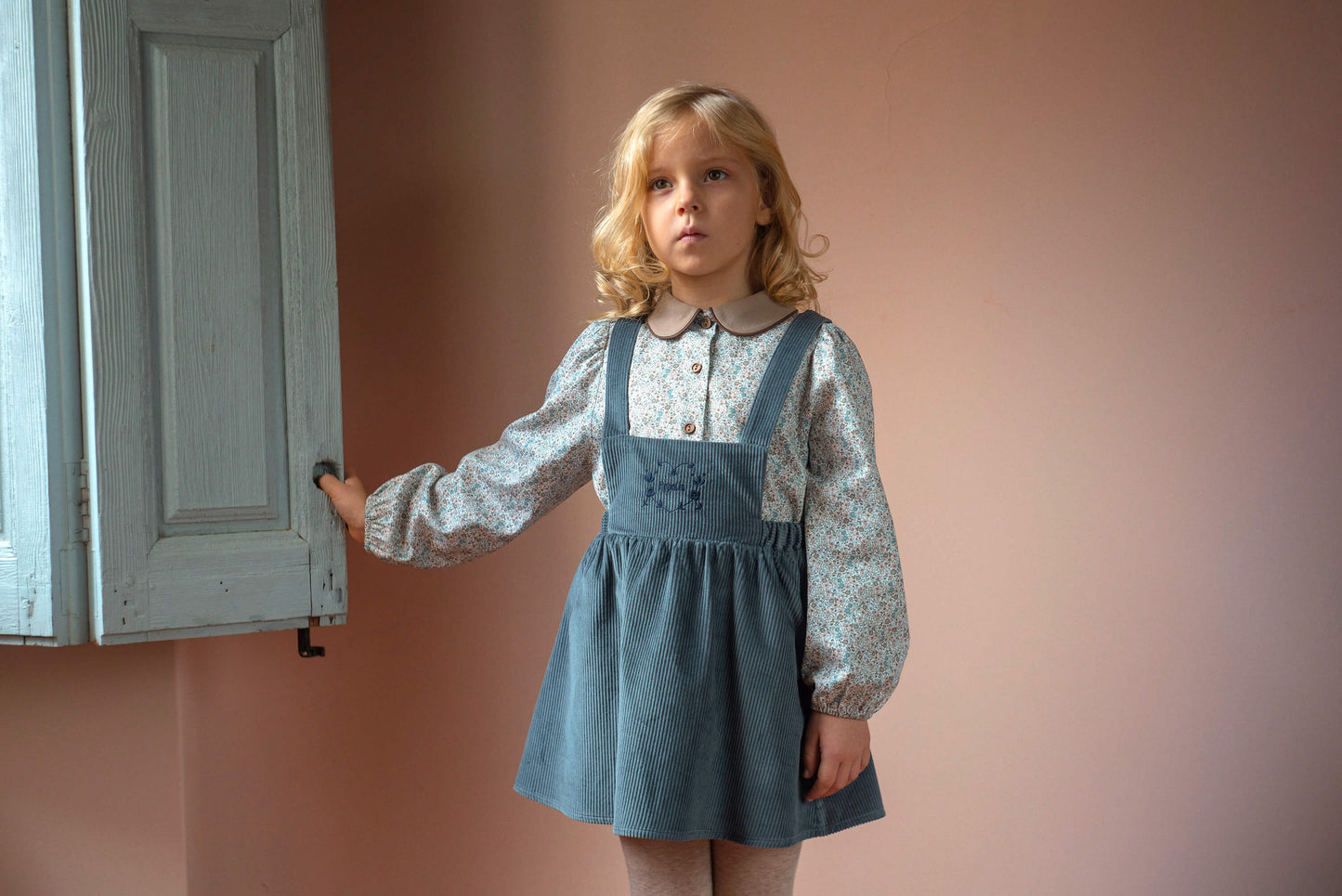 Popelin Logo Embroidery Corduroy Dress