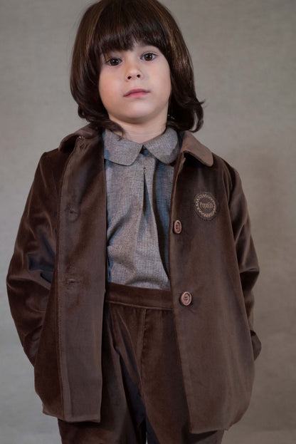 Popelin Velvet Coat & Short Outfit