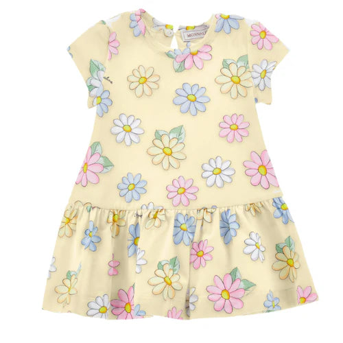 Monnalisa Colorful Daisies Jersey Dress