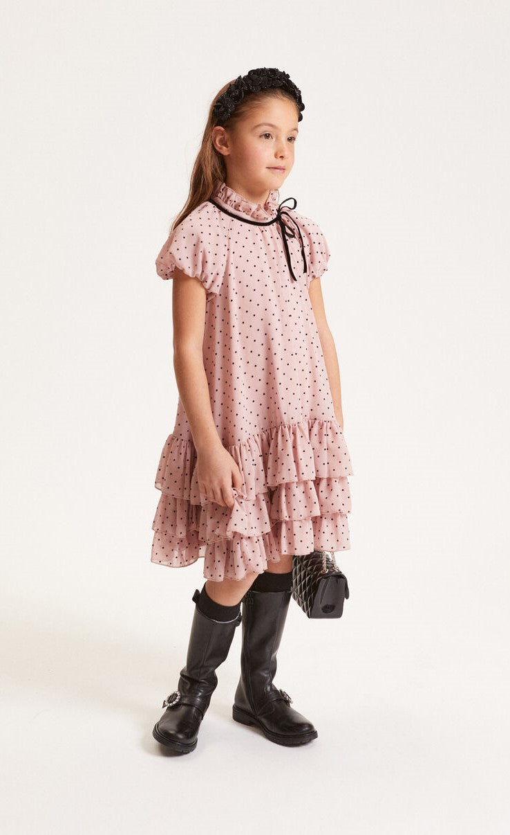 Monnalisa Georgette Mini Dot Dress | Tuesday's Child