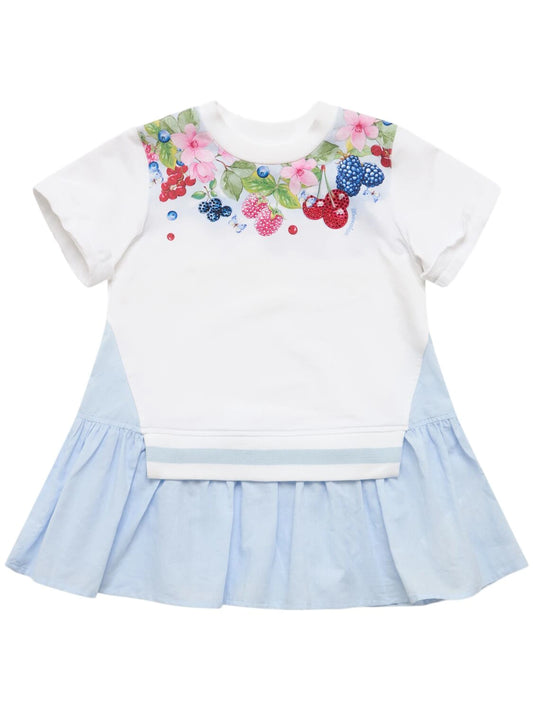 Monnalisa Sporty Sparkle Berries Dress