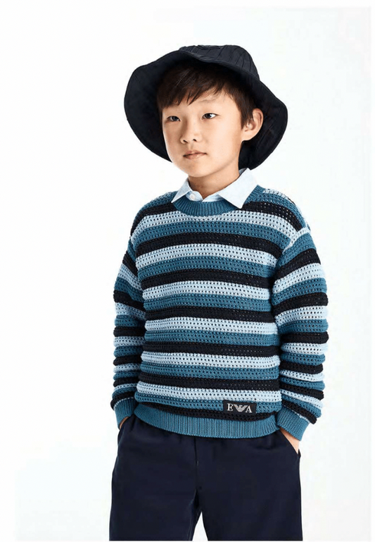 Armani Junior Striped Pullover Sweater