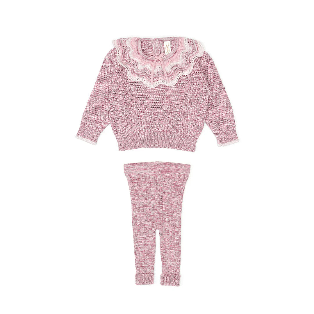 Tun Tun 3Pc Ruffle Sweater & Knitted Legging Outfit