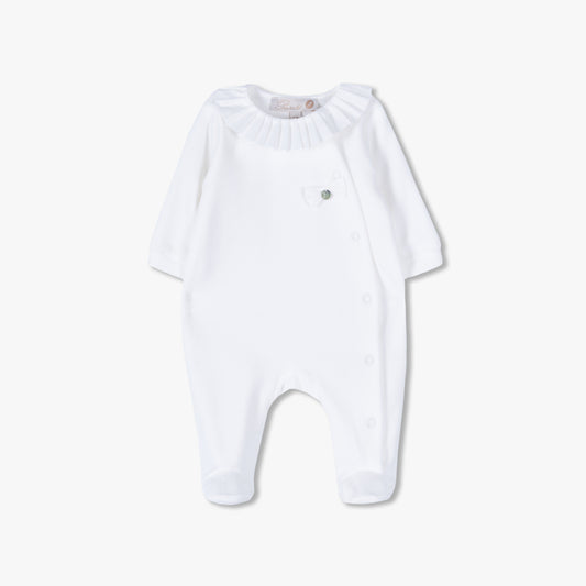 Purete du Babe Pleated Collar Velour Footie