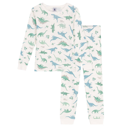 Petit Bateau Boy's LS Dinosaur Print Loungewear