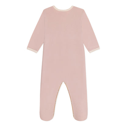 Petit Bateau Baby Girl Single Heart Print Footie