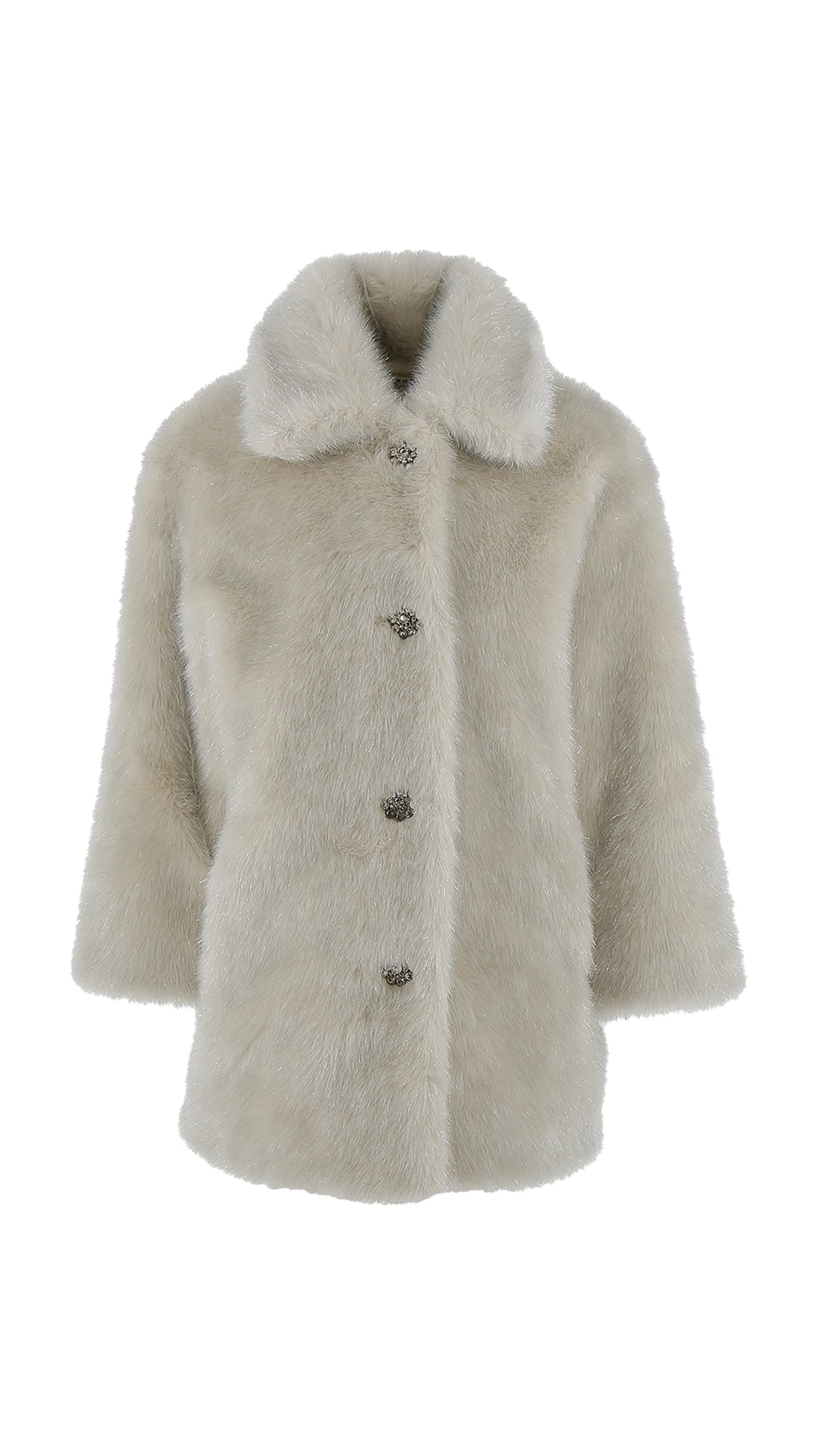 Philosophy Jewel Buttons Faux Fur Jacket