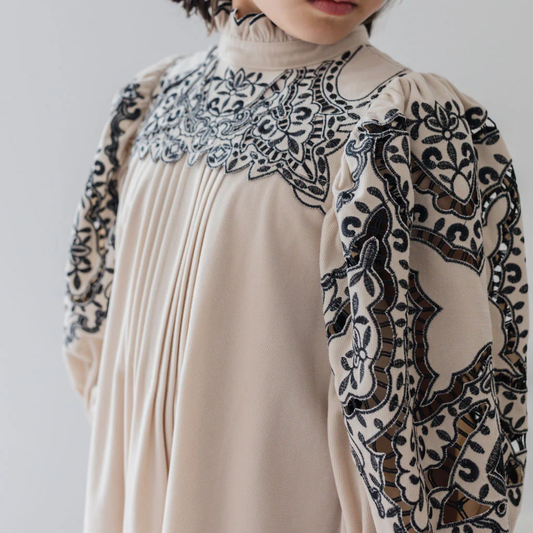 Petite Amalie Cord Embroidered Smock Dress | Tuesday's Child