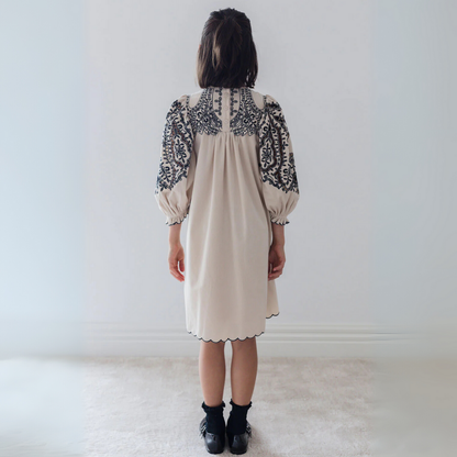 Petite Amalie Cord Embroidered Smock Dress | Tuesday's Child