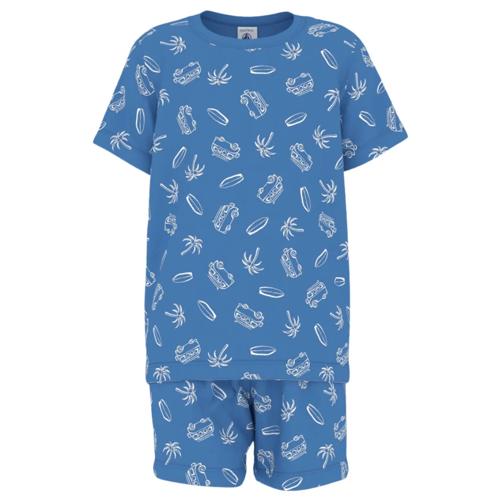 Petit Bateau Boy's SS Cali Surfboard Print Loungewear