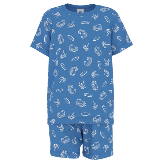Petit Bateau Boy's SS Cali Surfboard Print Loungewear