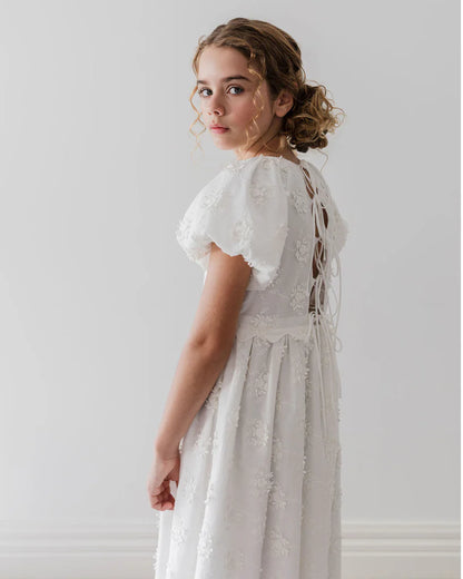 Petite Amalie Embroidered Tie Back Dress