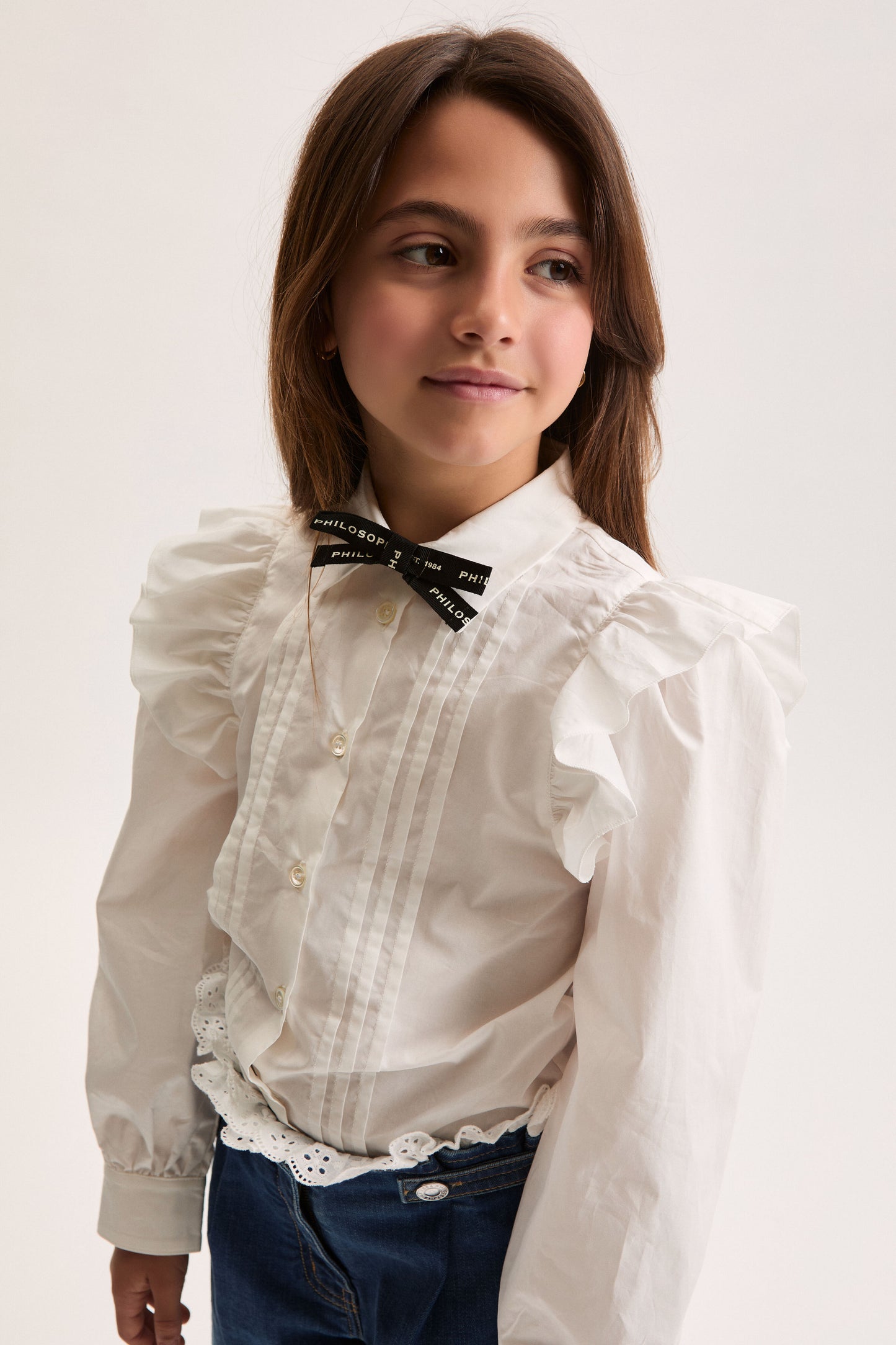 Philosophy Ruffle Blouse w/ Removable Logo Bow