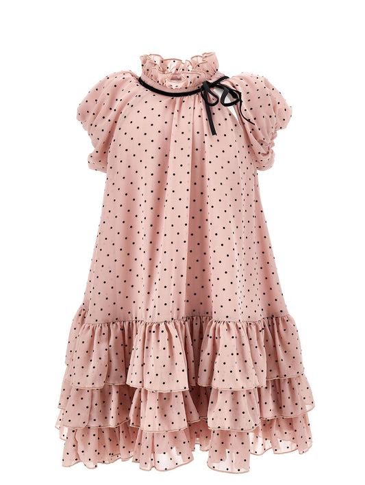 Monnalisa Georgette Mini Dot Dress