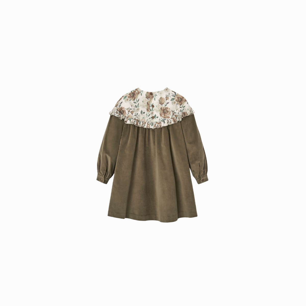 Popelin Floral Yoke Velvet Dress | tuesday's child