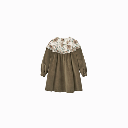 Popelin Floral Yoke Velvet Dress | tuesday's child