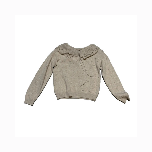 Popelin Long Sleeve Double Frill Collar Sweater | Tuesday's Child
