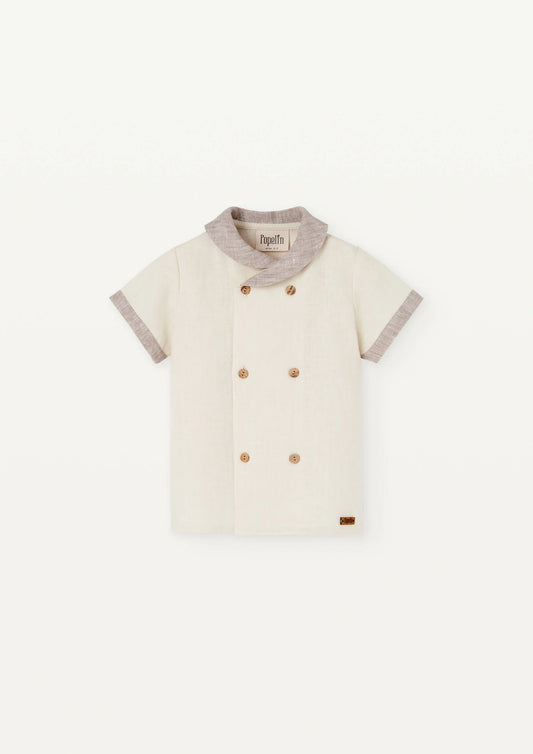 Popelin Double Breasted Linen Outfit