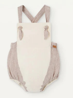 Popelin Linen Contrast Romper