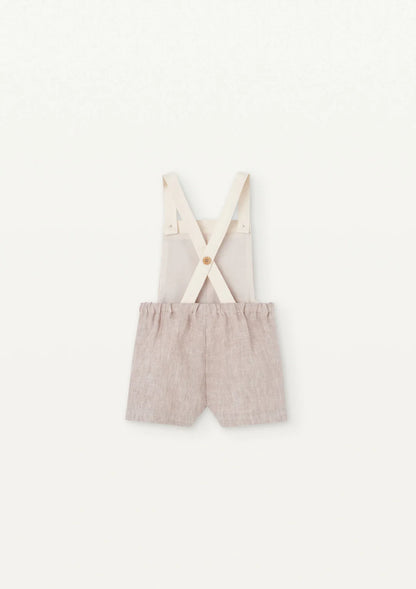 Popelin Linen Contrast Dungaree