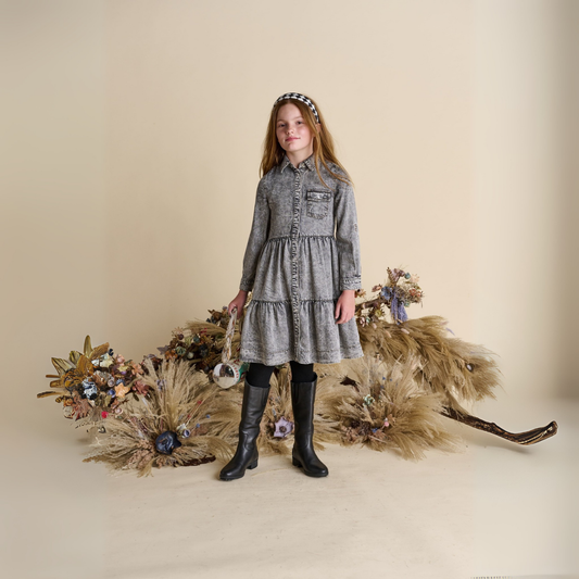 Porter Long Sleeve Collared Button Down Denim Dress 1507 | Tuesday's Child