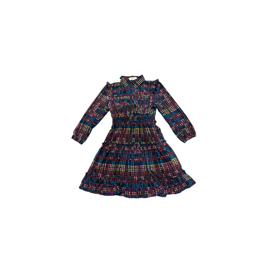 Porter Multicolor Collared Chiffon Dress 2221 | Tuesday's Child