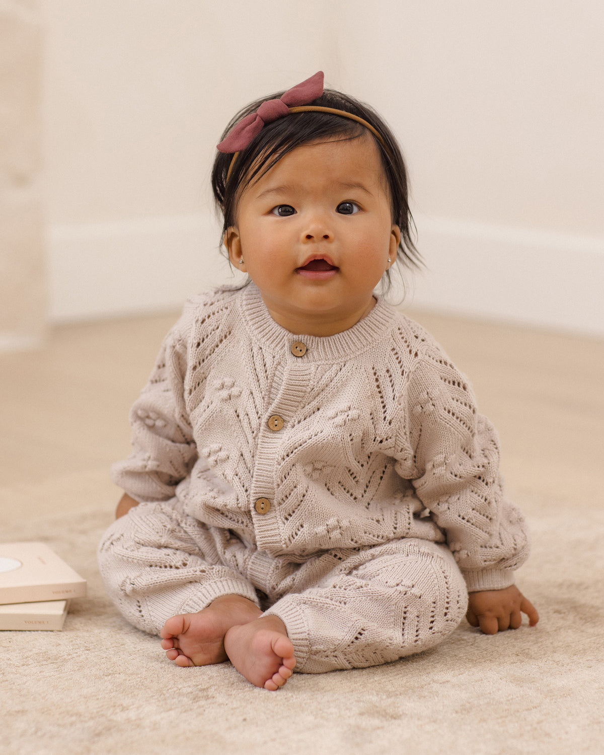 Quincy Mae LS Knit Bubble Romper