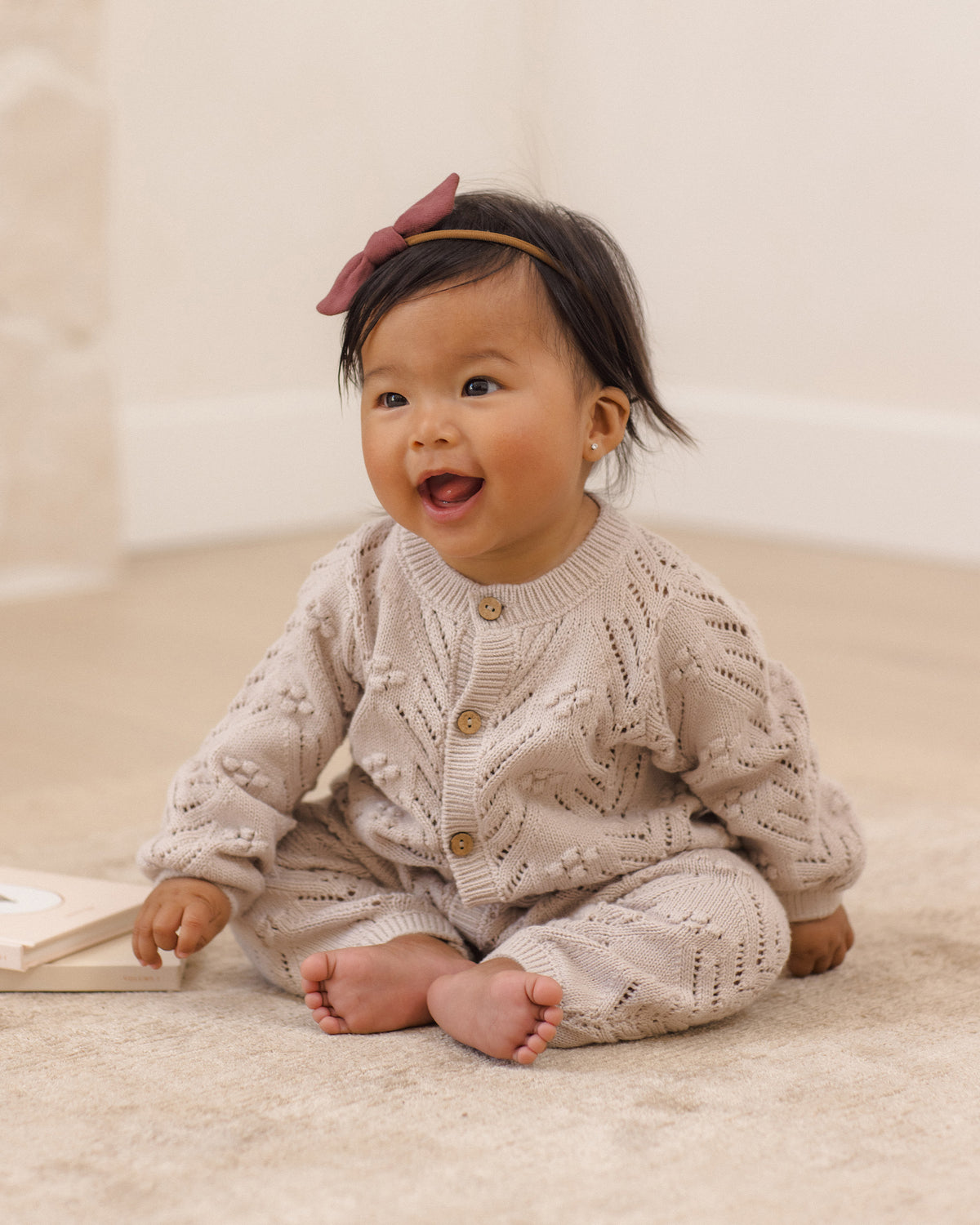 Quincy Mae LS Knit Bubble Romper
